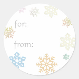 Söt Winter Snöflingor Gift Namn bricka Stickers Runt Klistermärke
