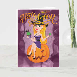 Söt Witch Happy halloween Kort