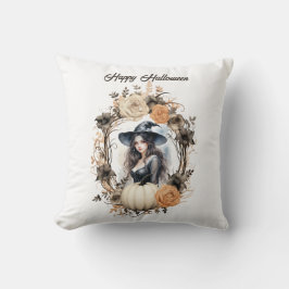 Söt Witch i Halloween utandning Kudde