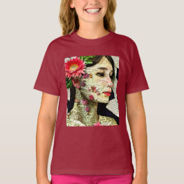 Söt Woman Art Collage T Shirt