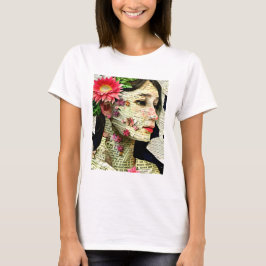 Söt Woman Art Collage T Shirt