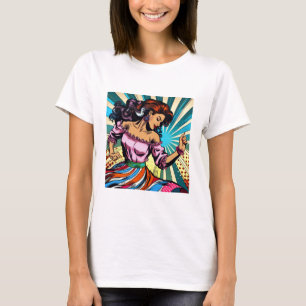 Söt Woman Dancing Salsa Pop Art T Shirt