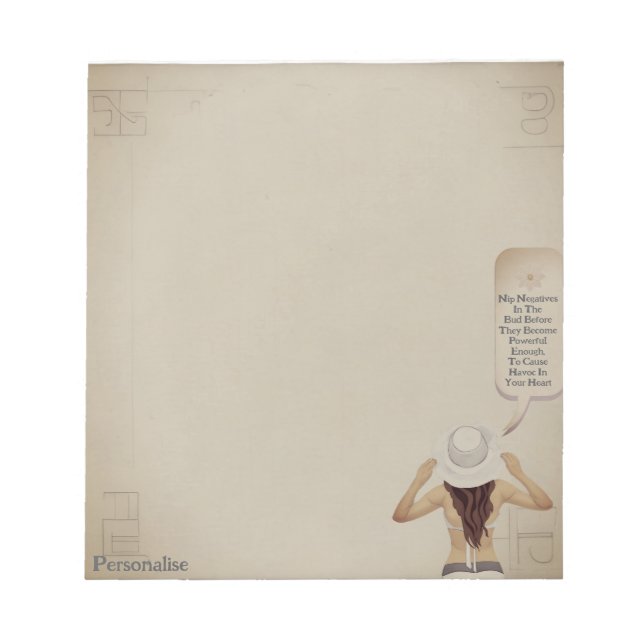 Söt Woman Motivational Quote ScrapbookPaper Anteckningsblock (Framsida)