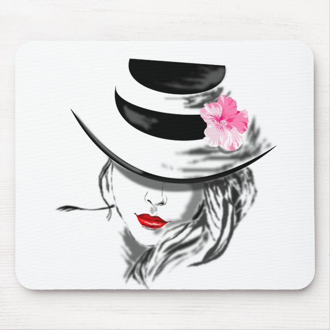 Söt Woman Mouse Pad Musmatta (Framsidan)