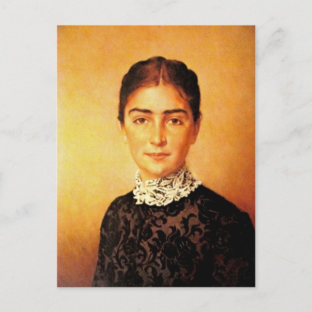 Söt Woman Porträtt Vykort (Framsida)