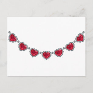 Söt Woman Ruby Necklace Vykort