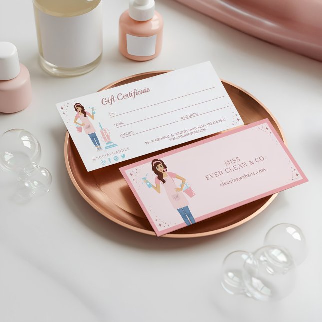 Söt Woman Städning Services Gift-certifikat (Pretty Woman Cleaning Services Gift Certificate)