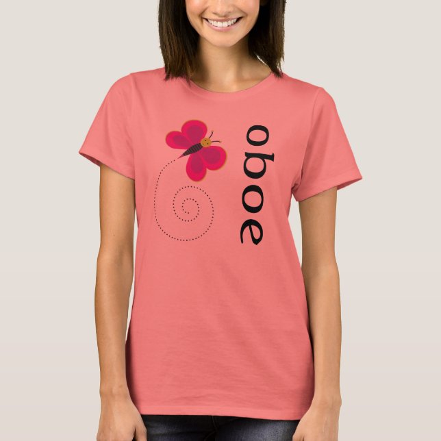 Söt Womens Oboe T-shirt (Framsida)