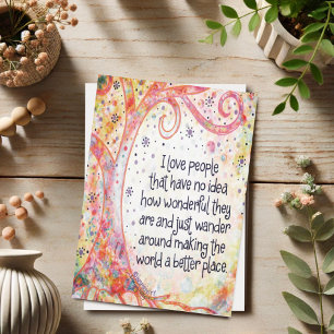 Söt Wonderful People Inspirational Quote Kort