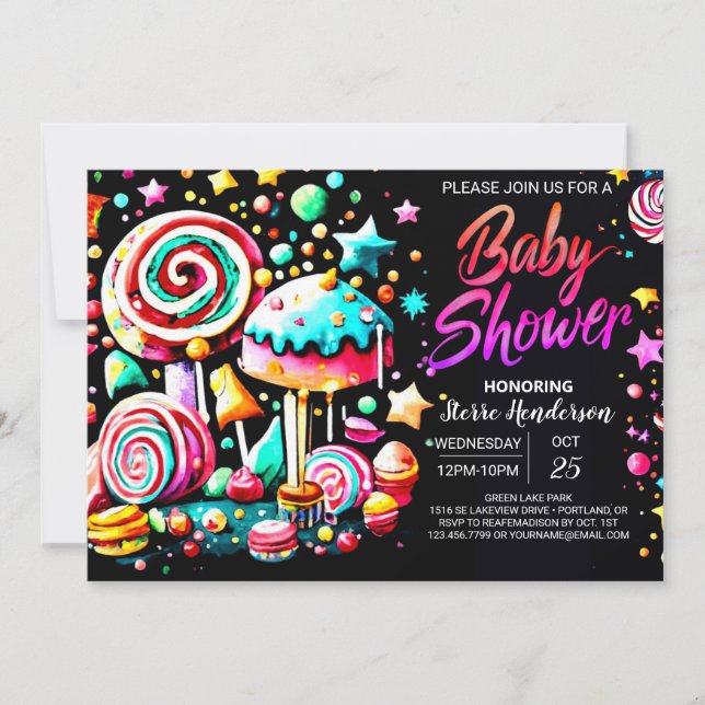 Söt Wonderland Delight Baby Shower Inbjudningar (Framsida)