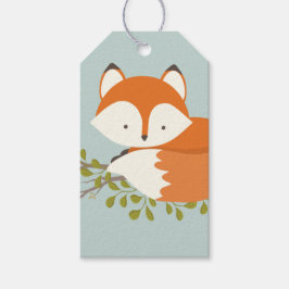 Söt Woodland Fox Baby Shower Favor Gift-Märkre Presentetikett