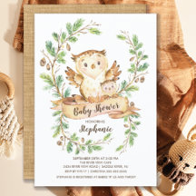 Söt Woodland Fox Baby Shower-inbjudan