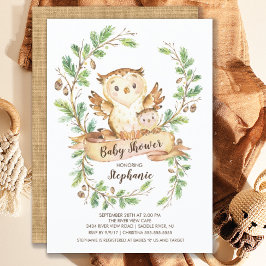 Söt Woodland Fox Baby Shower-inbjudan Inbjudningar