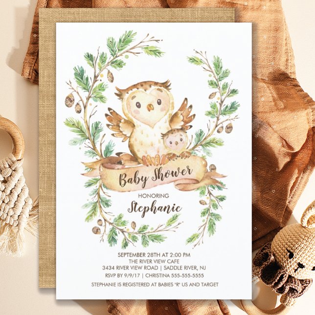 Söt Woodland Fox Baby Shower-inbjudan Inbjudningar (Skapare uppladdad)