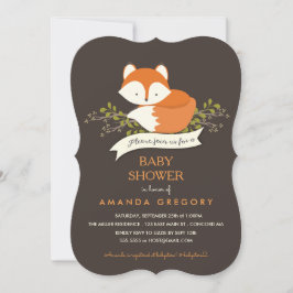 Söt Woodland Fox Baby Shower-inbjudan Inbjudningar