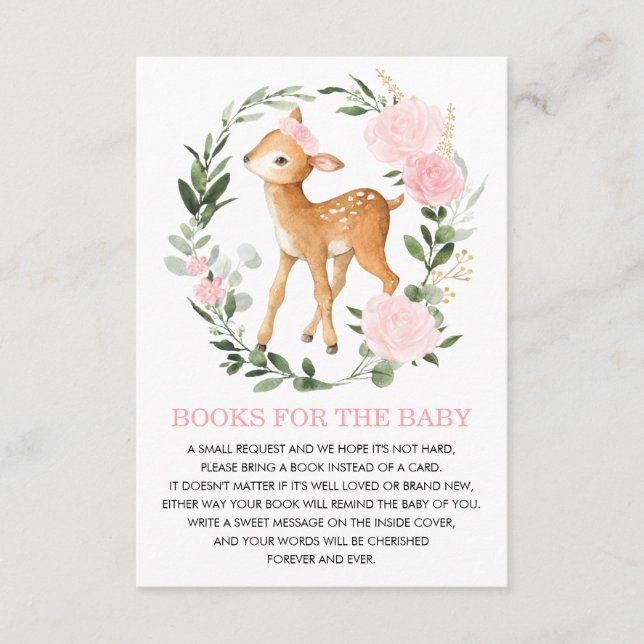 Söt  Woodland Hjort Bokar för Baby Bibliotek Tilläggskort (Framsida)
