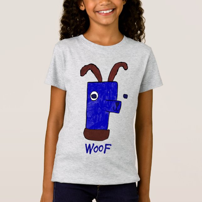 Söt Woof T-Shirt  (Framsida)
