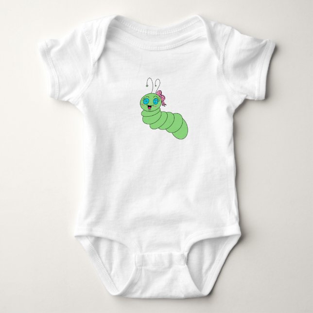 Söt Worm Baby Top T Shirt (Framsida)