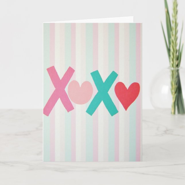 Söt Xoxo Hjärtans Kort (Framsida)