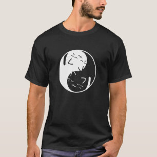 Söt Yin Yang Katt Kattunge Kärlek Fred Yoga Tai Ch T Shirt