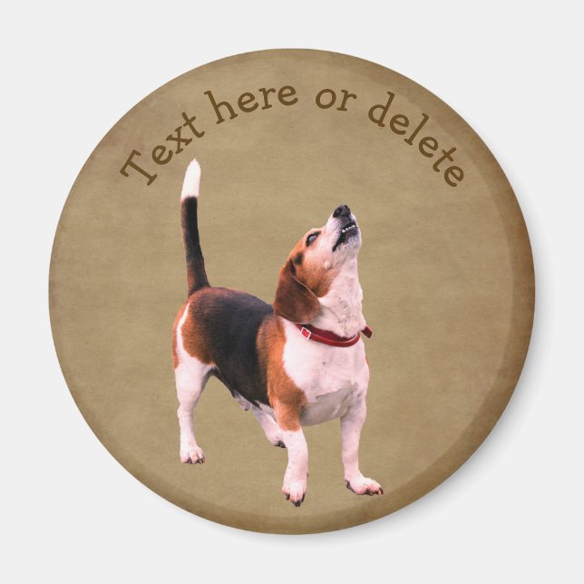 Söt ylande beagle personlig magnet (Framsidan)
