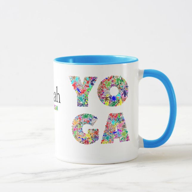 Söt Yoga Gift Mugg med eget namn Kaffe Kopp (Höger)