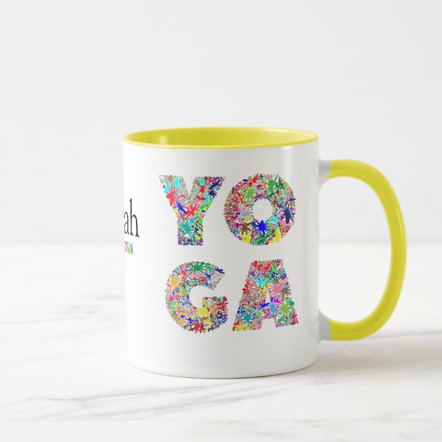 Söt Yoga Gift Mugg med eget namn Kaffe Kopp (Höger)