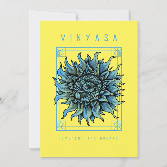 Söt Yoga Vinyasa Flower Card Tack Kort (Framsida)