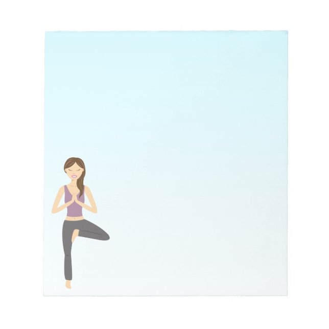 Söt yogaflicka som gör trädposition Illustration Anteckningsblock (Framsida)