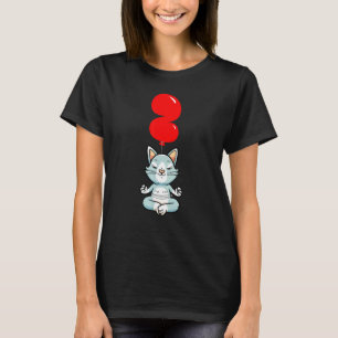 Söt yogakatt 2-årsdag Barnballongsfest T Shirt
