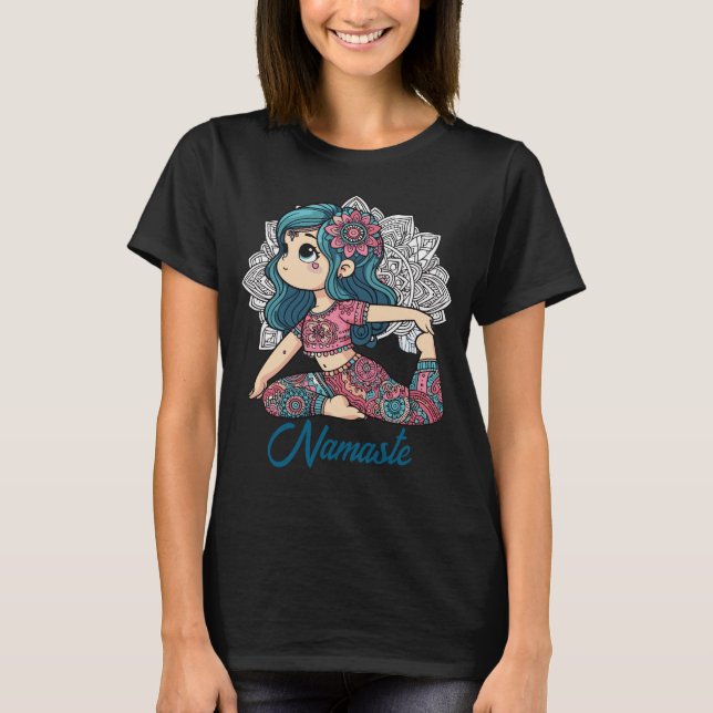söt yogatjej t-shirt (Framsida)