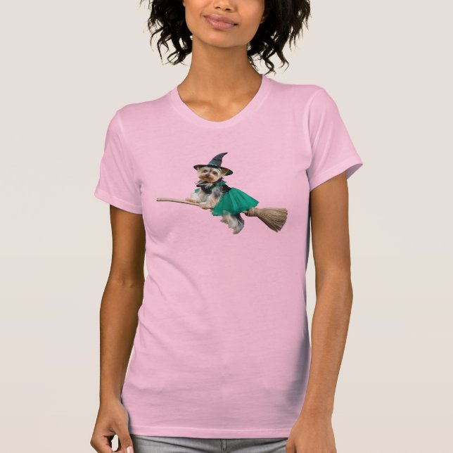 Söt Yorkie Halloween T Shirt (Framsida)