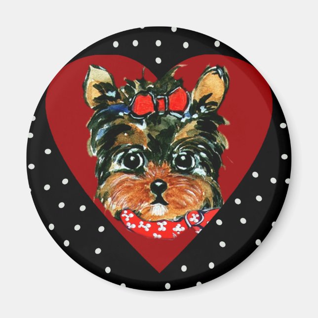 Söt Yorkie Poo Magnet (Framsidan)