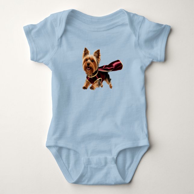 Söt Yorkie-superhjälte  T Shirt (Framsida)