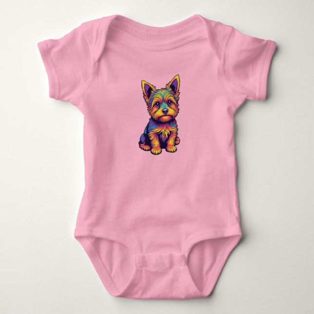 Söt Yorkie T Shirt (Framsida)