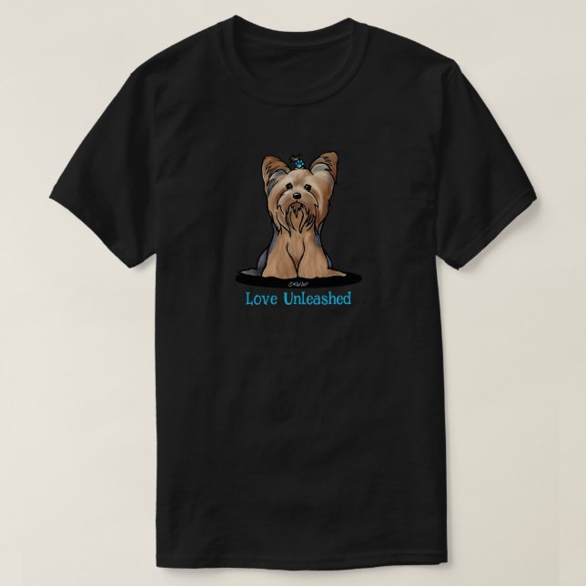 Söt Yorkie Terrier T Shirt (Design framsida)