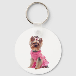 Söt Yorkshire Terrier Diva Yorkie Valp Hund Nyckelring