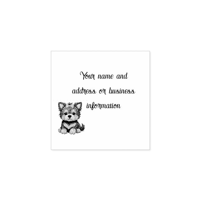 Söt Yorkshire Terrier med rosett Stämpel (Tryck)
