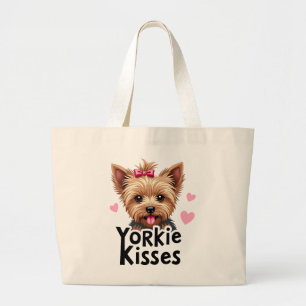 Söt Yorkshire Terrier Yorkie Kyss Valp Hundälskare Jumbo Tygkasse