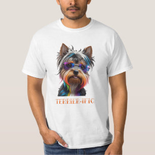Söt Yorkshireterrier som bär solglasögon T Shirt