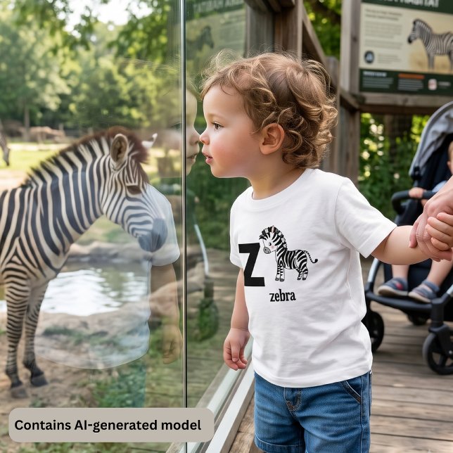 Söt Zebra Alfabet T Shirt (Skapare uppladdad)