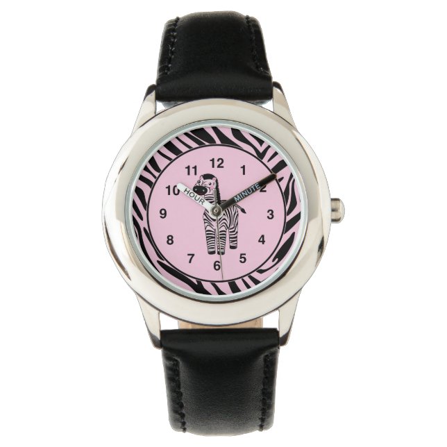 Söt zebra barnklocka armbandsur (Framsida)