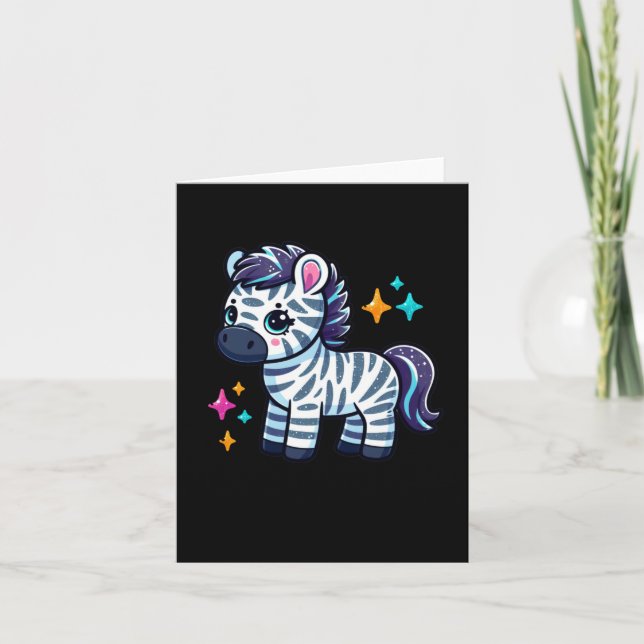 Söt Zebra-dekal1  Kort (Framsida)