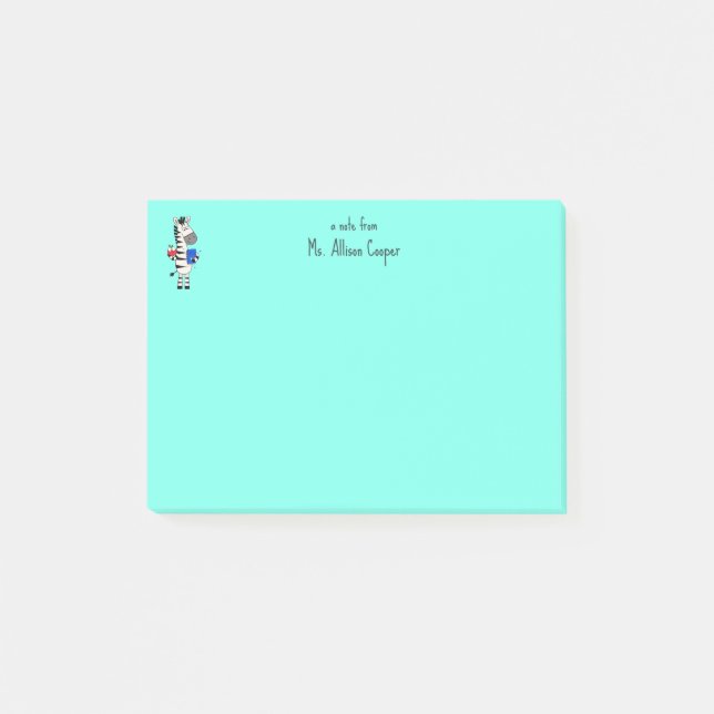 Söt Zebra-lärare  Post-it Block (Framsida)