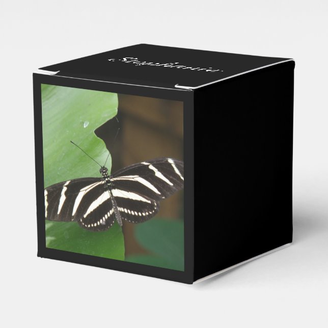 Söt Zebra Longwing Butterfly Anpassningsbar Favori Presentaskar (Framsidan Sidan)