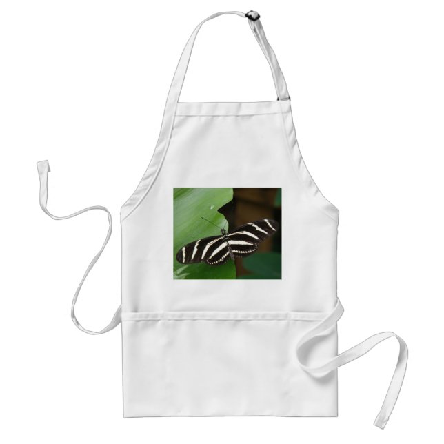 Söt Zebra Longwing Butterfly Apron Förkläde (Framsidan)