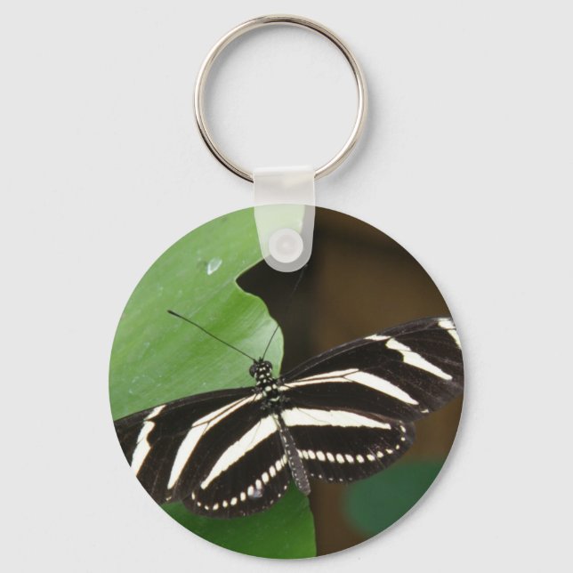 Söt Zebra Longwing Butterfly Keychain Nyckelring (Framsida)