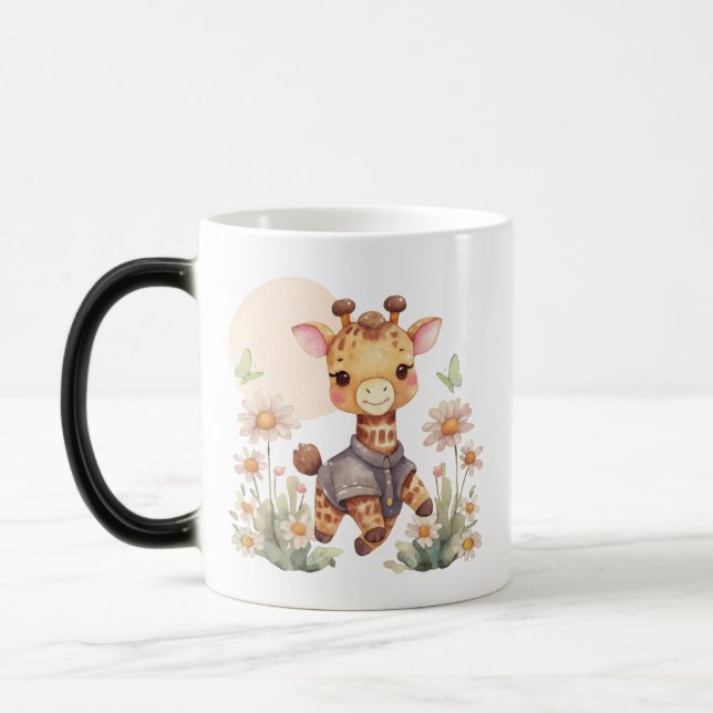 Söt zebra- och giraffdesignad kaffekopp (Vänster)