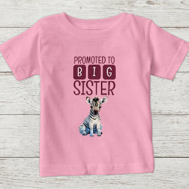 Söt zebra storesyster rosa t shirt