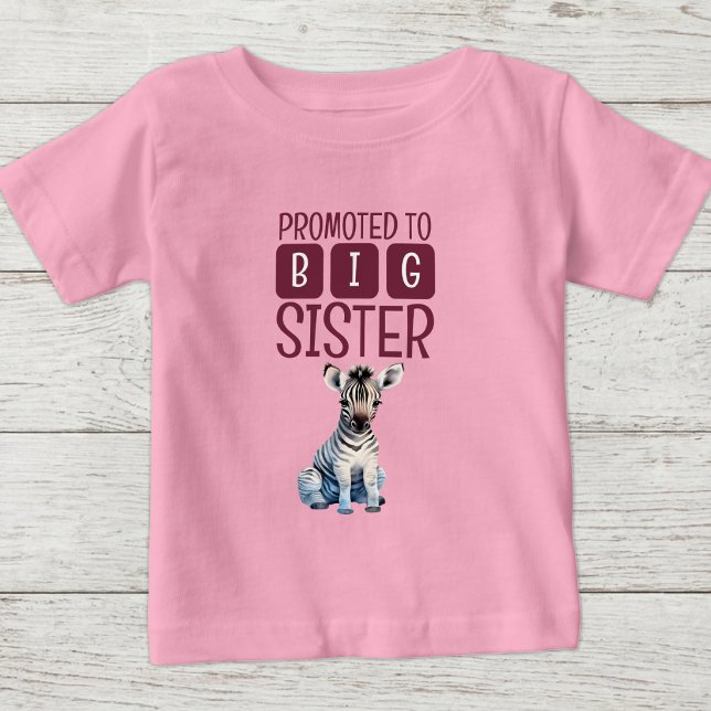Söt zebra storesyster rosa t shirt (Skapare uppladdad)